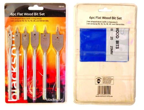 Image of Blackspur BB-DB140 Flat Wood Drill Bit Set