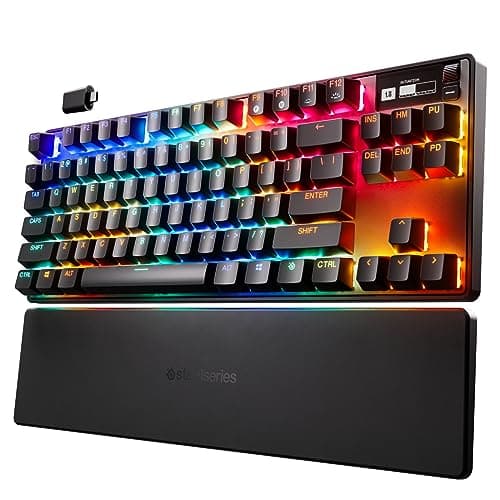 Image of SteelSeries Apex Pro TKL HyperMagnetic Gaming Keyboard - World's Fastest Keyboard - Adjustable Actuation - Esports Tenkeyless - OLED Screen - PBT Keycaps - USB-C - 2023 Edition - German QWERTZ Layout