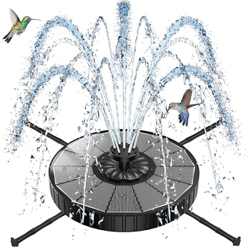 Image of SZMP Solar Fountain with 3 Spray Height, 3.5W Glass Solar Bird Bath Fountain with 4 Adjustable Rotating Rods, and 8 Nozzles, Outdoor Solar Water Fountain Pump for Bird Bath, Garden, Pool, Pond