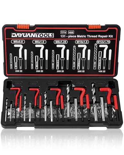 Image of DAYUAN 131pcs Helicoil Thread Repair Kit, HSS Drill Thread Insert Repair Tool M5 M6 M8 M10 M12