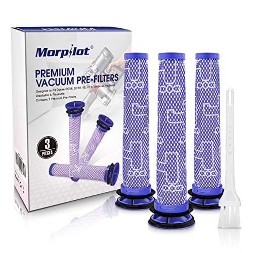 Image of Morpilot Filter Replacement for Dyson V6 V7 V8-3 Pack Washable Filters for Vacuum Cleaner DC58 DC59 DC61 DC62 DC74 Replaces Part 965661-01, 2241019