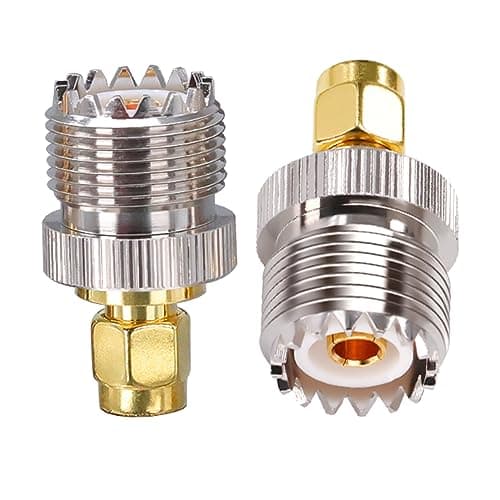 Image of TUOLNK SMA to UHF Coax Adapter Set - SMA Male to UHF PL-259 Female Coax Connector for Coax Connector for CB Radio - 2PCs