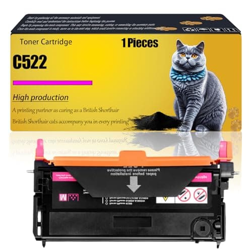 Image of C522 Compatible for Lexmark Toner Cartridge C5222KS C5222CS C5222MS C5222YS C520 C522 C524 C530 C532 C534 Printers, High Yield Alternatives Reliable Printing (Magenta)