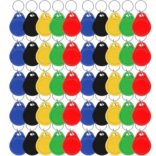 Image of 50 PCS 125kHz RFID Key Fob,Writable RFID Key Fobs for Door Access Control, Rewritable Proximity Keyfobs Token Tags for Smart Door Lock Access Control System- Multicolor