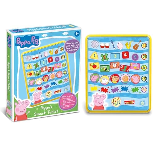 Image of Peppa Pig - PP04 Peppa's Smart Tablet Toy For Kids - Interactive Learning & Child Development, Colours, Numbers and Letter Recognition, Communication Skills, - Features 6 Fun Activities, 2+ Years