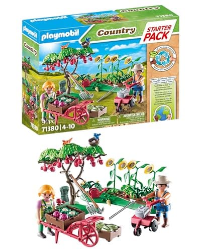 Image of Playmobil 71380 Country Vegetable Garden Starter Pack, organic farm, sustainable toy, fun imaginative role play, playsets suitable for children ages 4+