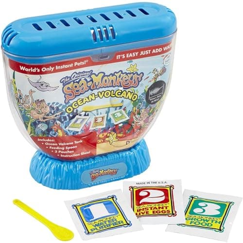 Image of The Original Sea Monkeys Ocean Volcano | Includes Eggs, Food, Water Purifier, And Sea Monkey Tank | Discover Sea Creatures With This Grow Your Own Pet Science Toy For Kids | RANDOM COLOUR SUPPLIED