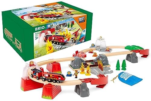 Image of BRIO World Smart Tech Sound - Fire Rescue Set for Children Age 3 Years Up - Kids Toys