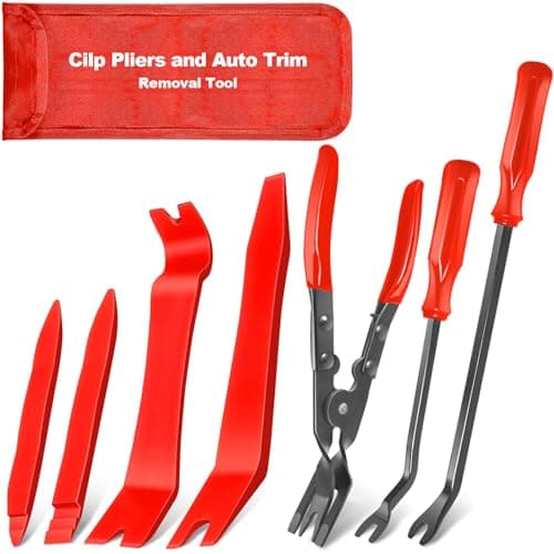 Image of XQX 7 Pcs Auto Clip Pliers Set and Fastener Remover,Car Trim Rivet Removal Pry Tool Repair Kit with Storage Bag for Automotive Door Panel,Upholstery,Dashboard,Plastic Fasteners