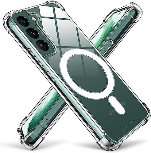 Image of KIOMY Clear Case for Samsung Galaxy S22 5G Shockproof Bumper Protective Cover with Airbags Corners Hybrid Design Hard PC Back with Flexible TPU Frame Magnetic Compatible with Magsafe Wireless Charge