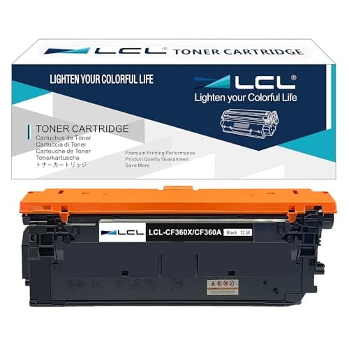 Image of LCL Remanufactured Toner Cartridge 508X 508A CF360A CF360X 12500pages (1 Black) Replacement for HP M553 Printer M577 Printer Color LaserJet Enterprise M552dn M553dn M553n M553x M577c