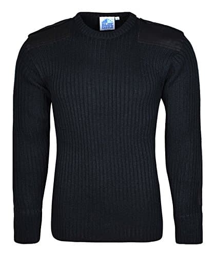 Image of Adults Military Army Security Pullover Jumper Sweater Crew Neck (M, Navy)
