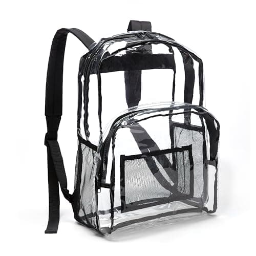 Image of Amazon Basics, Classic/Casual/School Backpack, Clear, 1-Pack