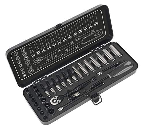 Image of Sealey Ak7970 Socket Set 32Pc 1/4In Sq Drive 6Pt Walldrive Metric Black Series
