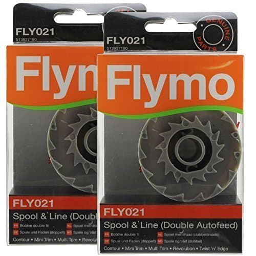 Image of Genuine FLYMO Revolution 2500 Strimmer Spool & Line Double Autofeed (Pack of 2, FLY021)