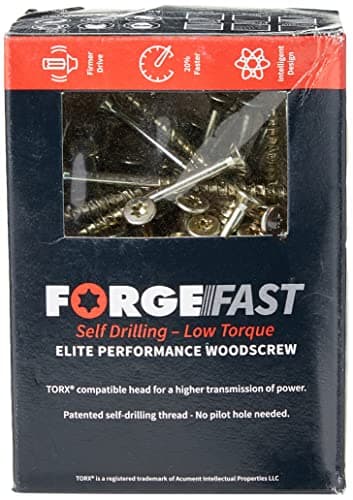 Image of ForgeFast Elite Low-Torque Woodscrews | 5.0 x 70mm | Zinc Yellow Passivated | Box 100