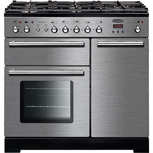 Image of Rangemaster Toledo + TOLP90DFFSS/C 90cm Dual Fuel Range Cooker - Stainless Steel/Chrome - A/A Rated