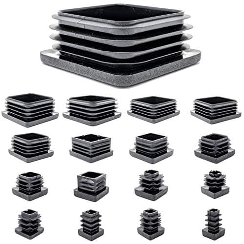 Image of 40x40mm Plastic End Caps, Square Tube Inserts (Pack of 4, Black) See Second Image for Ordering Guide - Made in Germany
