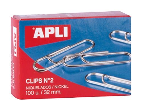 Image of APLI Paper – Box Clips Nickel-Plated N2 32 mm Pack of 100