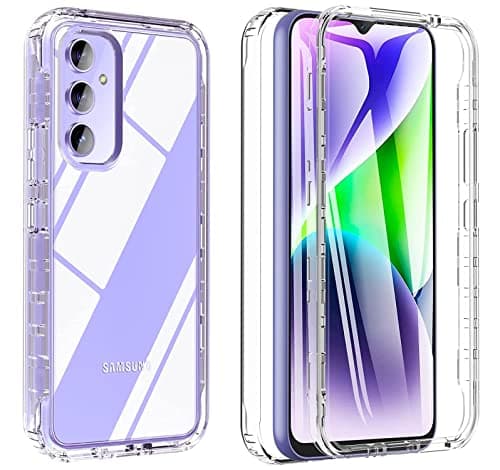Image of NWNK13 For Samsung Galaxy A34 5G Case Crystal Clear Slim Fit Front & Back 360° Case Built-in Screen Protector Transparent Full Body Silicone Gel Mobile Phone Cover for Samsung A34 (Clear)