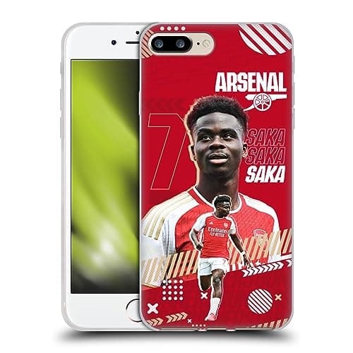 Image of Head Case Designs Officially Licensed Arsenal FC Bukayo Saka 2023/24 First Team Gel Case [Military Grade Protection] Compatible with Apple iPhone 7 Plus/iPhone 8 Plus and Compatible with MagSafe