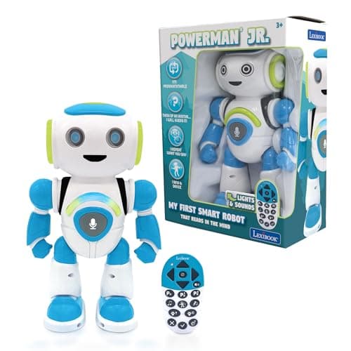Image of LEXIBOOK - Powerman Jr. Smart Interactive Toy Robot that Reads in the Mind Toy for Kids Dancing Plays Music Animal Quiz STEM Programmable Remote Control Boy Robot Junior Green/Blue - ROB20EN