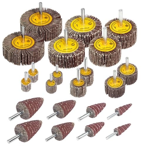 Image of Abrasive Flap Wheel Sander,24 Pack 80 Grit 1/4" Shank Diameter Cone Shape Abrasive Sandpaper Flap Sanding Wheel, for Remove Rust/Weld Burr/Grinding