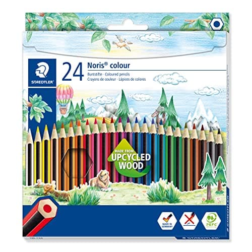 Image of STAEDTLER 185 C24 Noris Colour Colouring Pencils - 24 Assorted Colours (Pack of 24 Pencils)