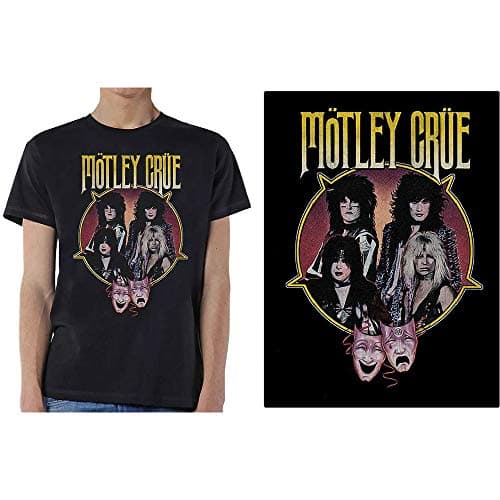 Image of Motley Crue Theatre Pentagram Short Sleeve Mens T-Shirt Black X-Large