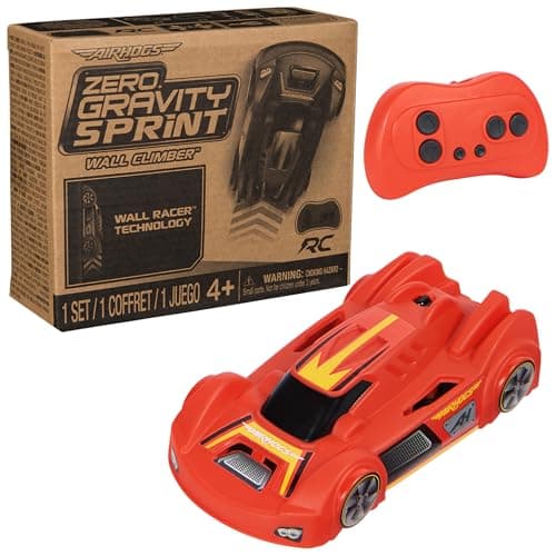 Image of Air Hogs, Zero Gravity Sprint RC Car Wall Climber, Red USB-C Rechargeable Indoor Wall Racer, Over 4-Inches, Kids Toys for Kids Ages 4 and up