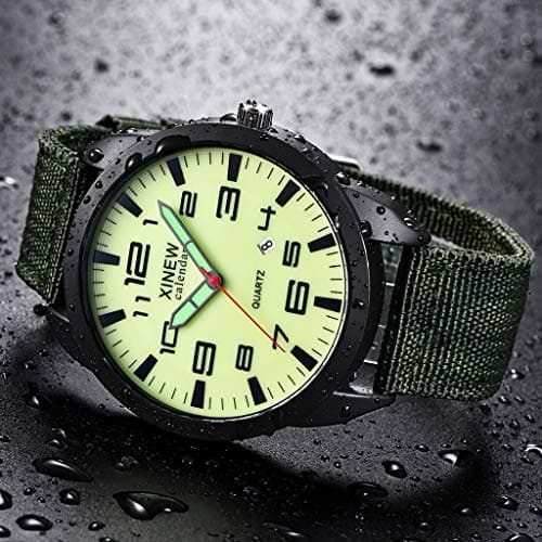 Image of Analog Sports Stainless Watch Mens Steel Wrist Outdoor Quartz Date Men's Watch Women Wrist Watch (D, One Size)