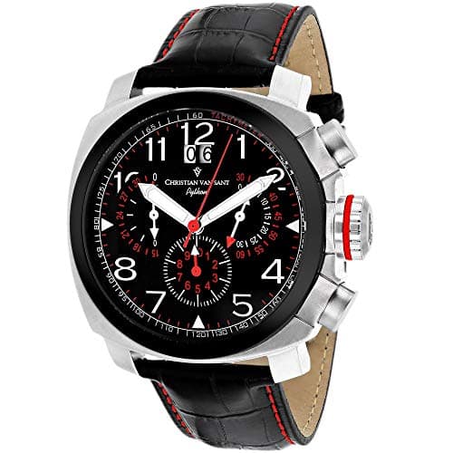 Image of Christian Van Sant Men's CV3AU1 Grand Python Analog Display Swiss Quartz Black Watch