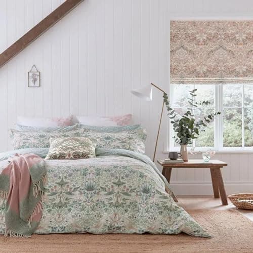 Image of Morris & Co Strawberry Thief Cochineal Pink Bedding Range (Standard Pillowcase Pair 74cm x 48cm)