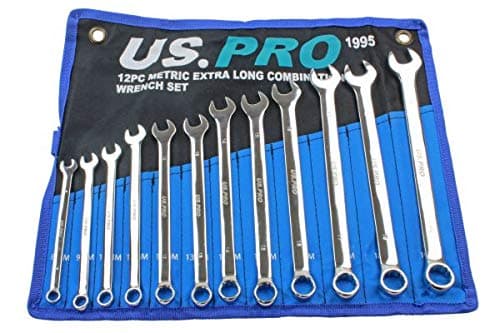 Image of US PRO 12pc Extra Long Metric Combination Spanner Wrench Set 8-19mm 1995