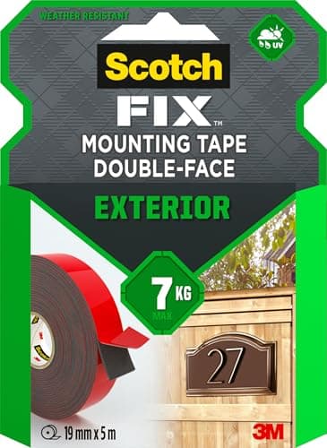 Image of Scotch-Fix Exterior Mounting Tape 411-1950-P, 19mm x 5m, 1 roll/pack (Packaging May Vary)