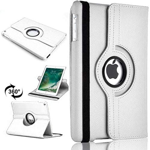 Image of TechDealsUK iPad 9th, 8th, 7th Generation 10.2" (2019, 2020, 2021) 360° Rotating Stand Case - Rotate Cover iPad 10.2 (White)