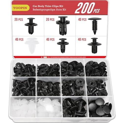 Image of YOOPIN 200PCS Car Body Trim Clips Kit, Universal Plastic Rivets Mounting Set, 6 Sizes Car Trim Clips Plastic Fasteners, Automotive Trim Fixings for Trunk and Maintenance