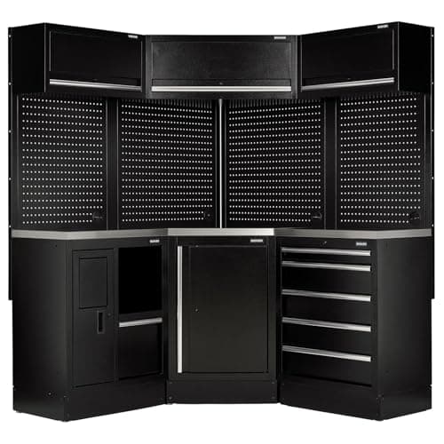 Image of BUNKER 31641 Modular Storage Corner Combo with Stainless Steel Worktop (18 Piece)