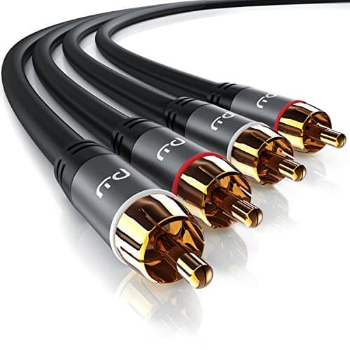 Image of Primewire RCA Audio Cable 1m - 2RCA Phono Plugs to 2RCA Phono Plugs - Stereo Audio Cable for Surround Sound Dolby Digital DTS - Metal Shell Casing Gold Plated Conectors