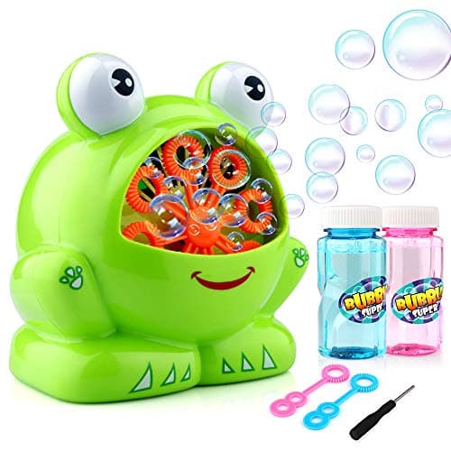 Image of EpochAir Bubble Machine, Bubble Maker with 2 Bottles of Solutions Mini Screwdriver High Output Bubbles Indoor Outdoor Toys Garden Games for Boys Girls Kids