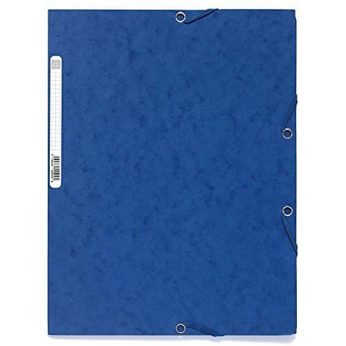 Image of Exacompta - Ref 55502E - Europa Elasticated 3 Flap Folders (Pack of 25) - 24 x 32cm, Suitable for A4 Documents, 400gsm Genuine Premium Pressboard - Blue