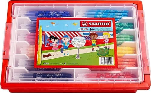 Image of STABILO power - Medium Fibre-Tip Pen - Classpack of 144 - with 12 Assorted Colours