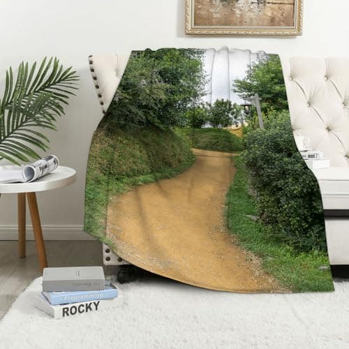 Image of MAAPCHP Flannel Fleece Blanket Throws for Sofa Fluffy Blanket Bed Throw for Bedroom Elven path in the forest of Hobbit Land in Shire New Zealand Movie Set Image Blanket for Bed, Couch,Car 30x40in