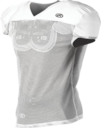 Image of Rawlings Sporting Goods Mens Premium Pro Cut Practice Football Jersey, White, Medium