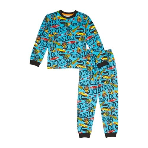 Image of Hot Wheels Pyjama Set | Cotton Boys' Pyjamas | Official Car Gifts - 5-6 Years Blue