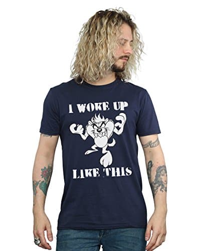 Image of LOONEY TUNES Men's Taz I Woke Up Like This T-Shirt XX-Large Navy Blue