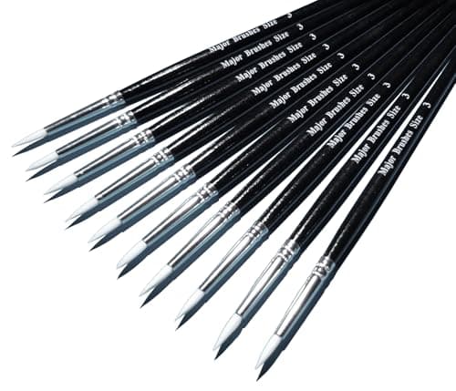 Image of Major Brushes Sable Substitute Brushes Size 3 - Pack of 10