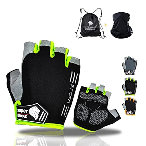 Image of super NADIAK® Reflective Half-Finger Cycling Gloves - Lightweight & Breathable Fingerless Bike Gloves for Men & Women