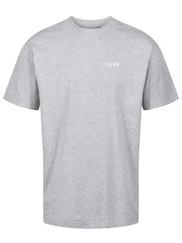 Image of LUKE 1977 Men's Exquisite T-Shirt – Relaxed Fit, 100% Cotton (UK, Alpha, XL, Regular, Regular, Mid Marl Grey)