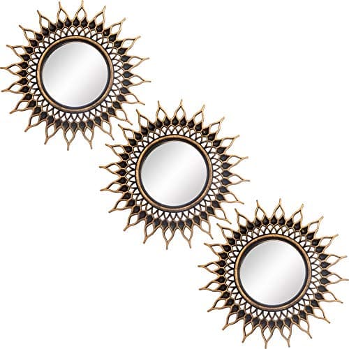 Image of Kelly Miller Small Round Decor Wall Mirrors Set of 3 Home Accessories for Bedroom, Living Room & Dinning Room (BMS009)